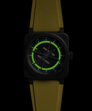 Bell & Ross 柏萊士 BR-03 Helipad 直升機旋翼陶瓷自動機械腕錶 41mm BR03A-HE-CE/SRB
