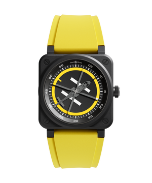 Bell & Ross 柏萊士 BR-03 Helipad 直升機旋翼陶瓷自動機械腕錶 41mm BR03A-HE-CE/SRB - 新萬國鐘錶