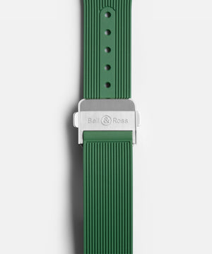 Bell & Ross 柏萊士 BR-05 GMT 兩地時區 Green Steel Rubber 鼠尾草綠機械腕錶 41mm BR05G-GN-ST/SRB