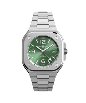 Bell & Ross 柏萊士 BR-05 GMT 兩地時區 Green Steel 鼠尾草綠機械腕錶 41mm BR05G-GN-ST/SST