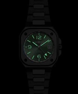 Bell & Ross 柏萊士 BR-05 GMT 兩地時區 Green Steel 鼠尾草綠機械腕錶 41mm BR05G-GN-ST/SST
