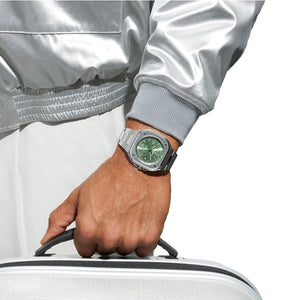 Bell & Ross 柏萊士 BR-05 GMT 兩地時區 Green Steel 鼠尾草綠機械腕錶 41mm BR05G-GN-ST/SST