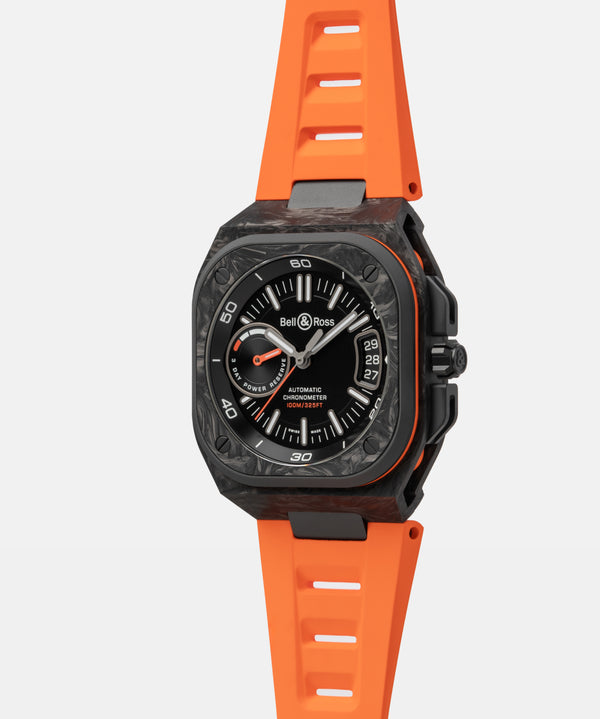 Bell & Ross 柏萊士 BR-X5 CARBON ORANGE BRX5 碳纖維鈦金屬 限量500支 41mm BRX5R-BO-TC/SRB
