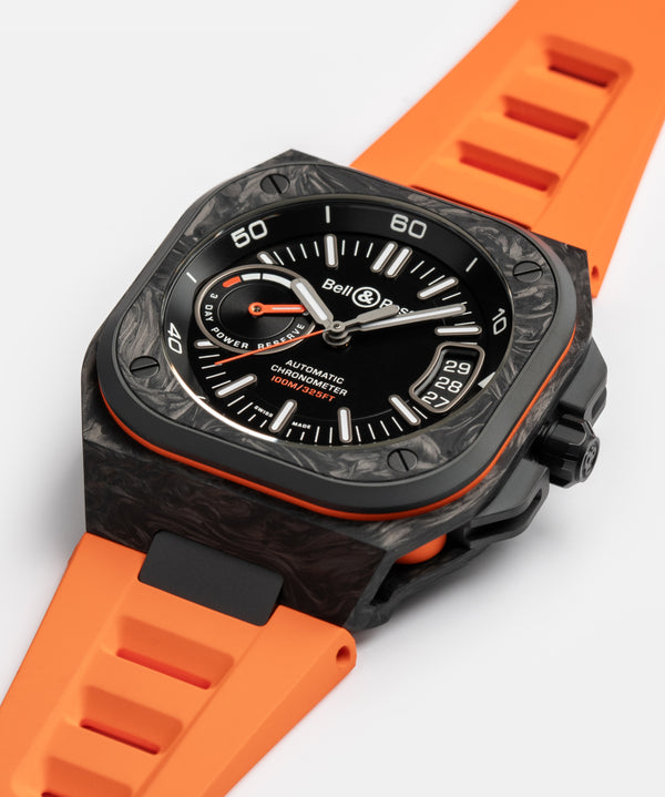 Bell & Ross 柏萊士 BR-X5 CARBON ORANGE BRX5 碳纖維鈦金屬 限量500支 41mm BRX5R-BO-TC/SRB