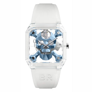 Bell & Ross 柏萊士 BR 01 CYBER SKULL SAPPHIRE Ice Blue 冰藍水晶骷顱 - 新萬國鐘錶
