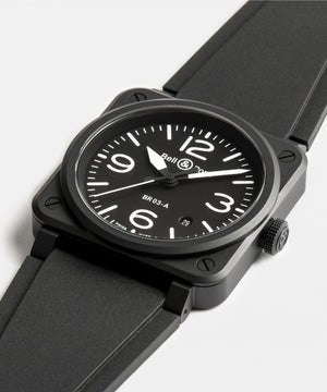 Bell & Ross 柏萊士 BR-03 BLACK MATTE 黑色陶瓷自動腕錶 41mm BR03A-BL-CE/SRB - 新萬國鐘錶
