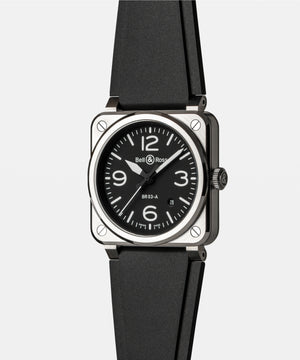 Bell & Ross 柏萊士 BR-03 BLACK STEEL 不鏽鋼自動腕錶 41mm BR03A-BL-ST/SRB