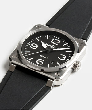 Bell & Ross 柏萊士 BR-03 BLACK STEEL 不鏽鋼自動腕錶 41mm BR03A-BL-ST/SRB