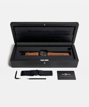 Bell & Ross 柏萊士 BR-03 HERITAGE 黑色陶瓷自動腕錶 41mm BR03A-HER-CE/SCA