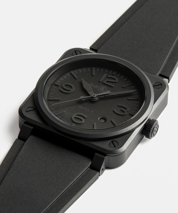 Bell & Ross 柏萊士 BR 03 PHANTOM 黑色陶瓷自動腕錶 41mm