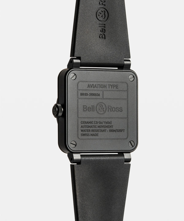 Bell & Ross 柏萊士 BR 03 PHANTOM 黑色陶瓷自動腕錶 41mm