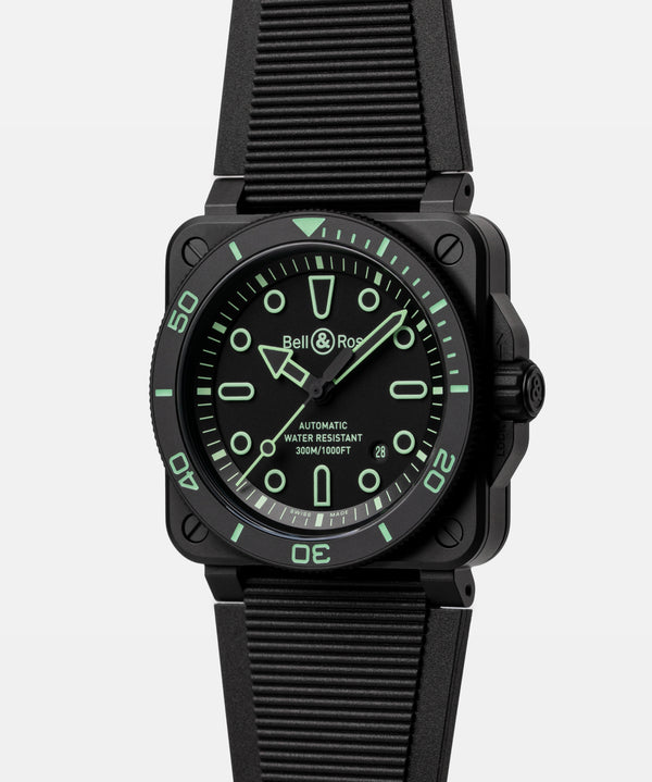 Bell & Ross 柏萊士 BR-03 Diver Lum Outline 陶瓷300米潛水自動腕錶 42mm