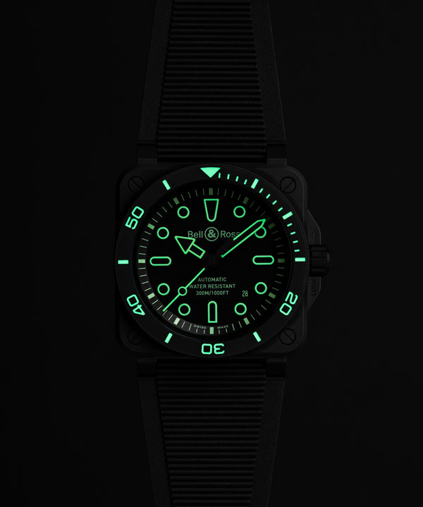 Bell & Ross 柏萊士 BR-03 Diver Lum Outline 陶瓷300米潛水自動腕錶 42mm