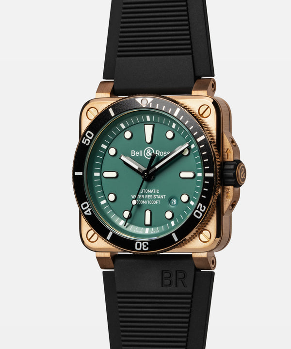 Bell & Ross 柏萊士 BR 03-92 DIVER BLACK & GREEN BRONZE 綠面青銅腕錶 BR0392 限量999