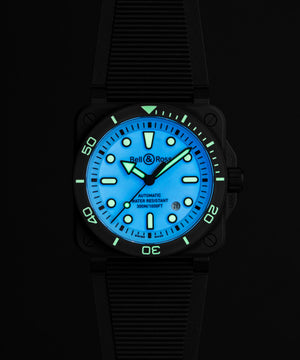 Bell & Ross 柏萊士 BR-03 DIVER FULL LUM CERAMIC 陶瓷300米潛水自動腕錶 42mm BR03A-D-LM-CE/SRB