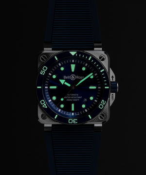 Bell & Ross 柏萊士 BR-03 Diver Blue STEEL 300米潛水自動腕錶 42mm BR03A-D-BLU-ST/SRB