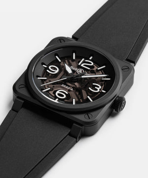 Bell & Ross 柏萊士 BR-03 Skeleton Black Ceramic 鏤空陶瓷自動腕錶 41mm BR03A-BL-SKCE/SRB