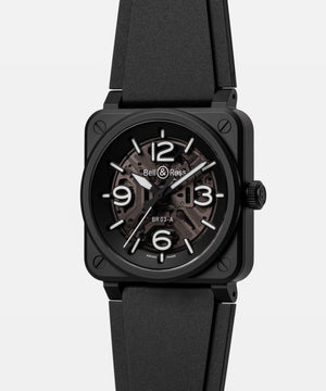 Bell & Ross 柏萊士 BR-03 Skeleton Black Ceramic 鏤空陶瓷自動腕錶 41mm BR03A-BL-SKCE/SRB