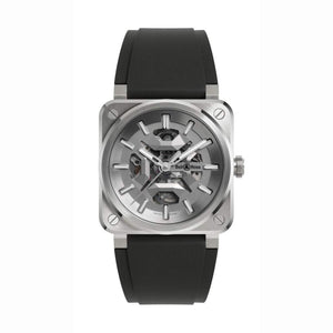 Bell & Ross 柏萊士 BR-03 Skeleton Grey Steel 鏤空不鏽鋼自動限量腕錶 41mm BR03A-GR-SKST/SRB