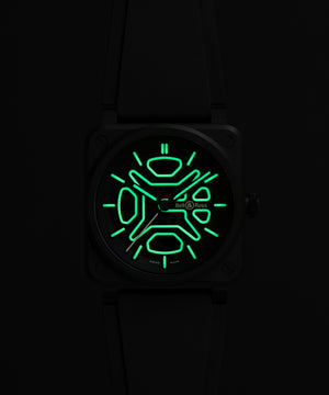 Bell & Ross 柏萊士 BR-03 Skeleton Lum Ceramic 夜光黑色鏤空陶瓷自動限量腕錶 41mm BR03A-LM-SKCE/SRB