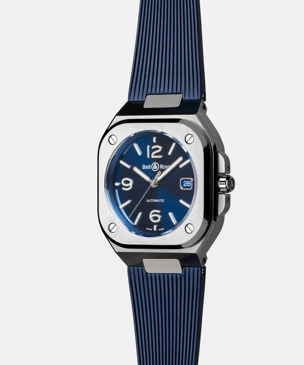 Bell & Ross 柏萊士 BR-05 Blue Steel 不鏽鋼機械腕錶 40mm BR05A-BLU-ST/SRB