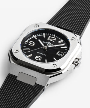 Bell & Ross 柏萊士 BR-05 BLACK STEEL 不鏽鋼機械腕錶 40mm BR05A-BL-ST/SRB - 新萬國鐘錶