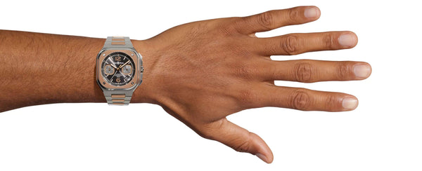Bell & Ross 柏萊士 BR 05 CHRONO GREY STEEL & GOLD 不鏽鋼18k玫瑰金計時腕錶 42mm