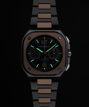 Bell & Ross 柏萊士 BR-05 CHRONO GREY STEEL & GOLD 不鏽鋼18k玫瑰金計時腕錶 42mm BR05C-RTH-STPG/SSG
