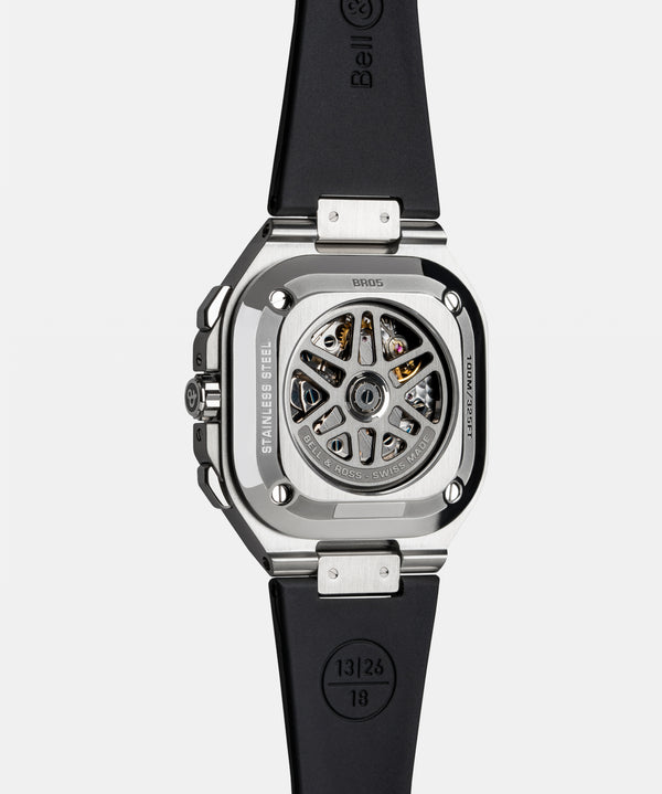 Bell & Ross 柏萊士 BR 05 CHRONO GREY STEEL & GOLD Rubber 不鏽鋼18k玫瑰金計時腕錶 42mm