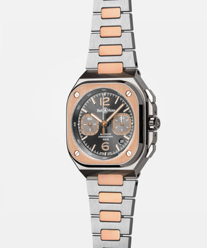 Bell & Ross 柏萊士 BR-05 CHRONO GREY STEEL & GOLD 不鏽鋼18k玫瑰金計時腕錶 42mm BR05C-RTH-STPG/SSG