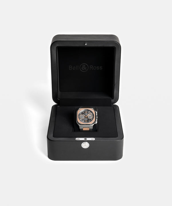 Bell & Ross 柏萊士 BR 05 CHRONO GREY STEEL & GOLD Rubber 不鏽鋼18k玫瑰金計時腕錶 42mm
