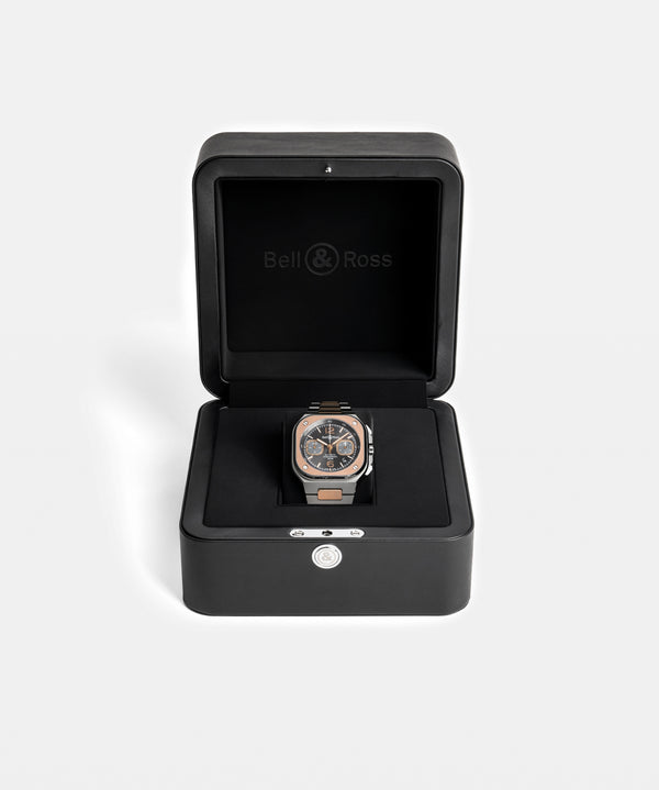 Bell & Ross 柏萊士 BR 05 CHRONO GREY STEEL & GOLD 不鏽鋼18k玫瑰金計時腕錶 42mm
