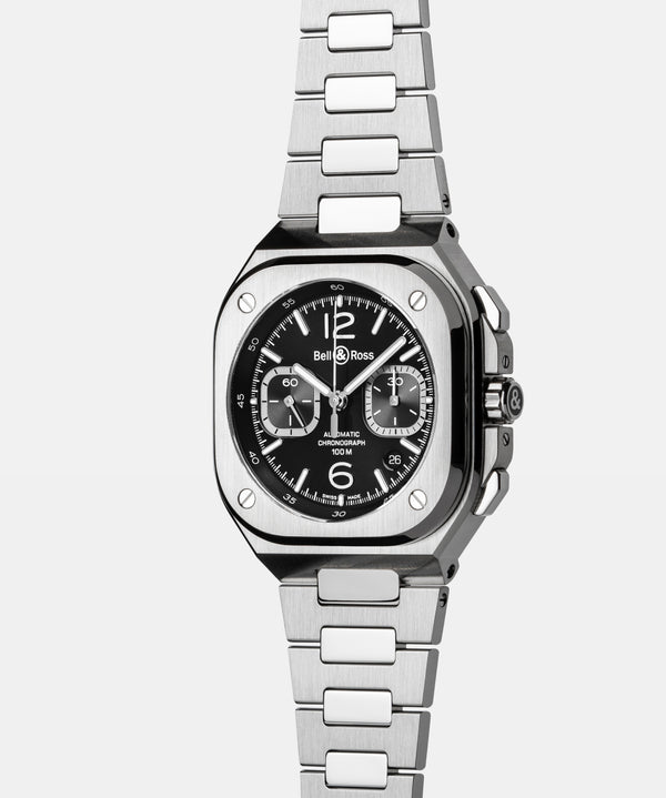 Bell & Ross 柏萊士 BR-05 Chrono Black Steel 計時機械腕錶 42mm BR05C-BLC-ST/SST