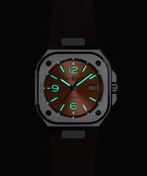 Bell & Ross 柏萊士 BR-05 COPPER BROWN 淺棕色機械腕錶 40mm BR05A-BR-ST/SRB