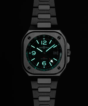Bell & Ross 柏萊士 BR-05 GMT Black 兩地時區機械時尚腕錶 41mm BR05G-BL-ST/SST