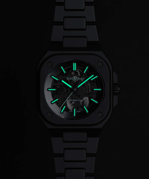 Bell & Ross 柏萊士 BR-05 SKELETON BLACK LUM CERAMIC 黑色陶瓷夜光鏤空腕錶 41mm BR05A-BLM-SKCE/SCE