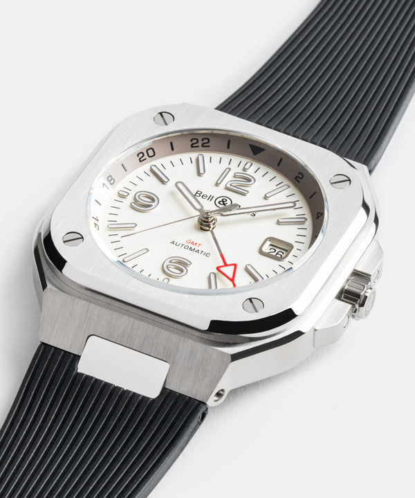 Bell & Ross 柏萊士 BR-05 GMT 兩地時區時尚機械腕錶 41mm BR05G-SI-ST/SRB