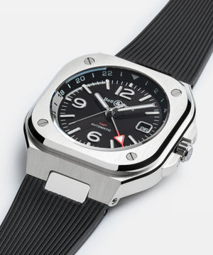 Bell & Ross 柏萊士 BR-05 GMT Black 兩地時區機械時尚腕錶 41mm BR05G-BL-ST/SRB