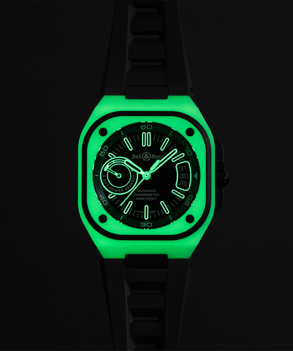 Bell & Ross 柏萊士 BR-X5 Green Lum BRX5 夜光錶殼腕錶 限量500支 41mm BRX5R-LUM-TC/SRB