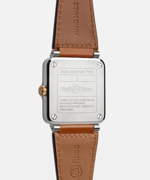 Bell & Ross 柏萊士 BR-03 White Steel & Gold 18K玫瑰金不銹鋼機械腕錶 41mm