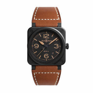 Bell & Ross 柏萊士 BR-03 HERITAGE 黑色陶瓷自動腕錶 41mm BR03A-HER-CE/SCA