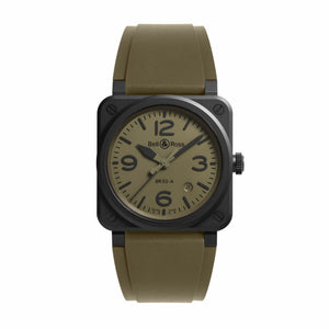 Bell & Ross 柏萊士 BR-03 MILITARY CERAMIC 卡其黑色陶瓷自動腕錶 41mm BR03A-MIL-CE/SRB - 新萬國鐘錶