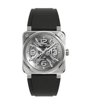 Bell & Ross 柏萊士 BR-03 Skeleton Steel 鏤空不鏽鋼自動腕錶 41mm BR03A-BL-SKST/SRB