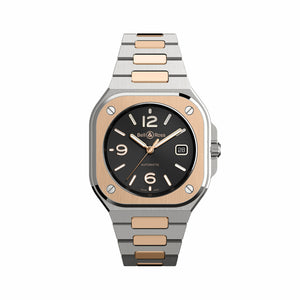 Bell & Ross 柏萊士 BR-05 BLACK STEEL & GOLD 18k玫瑰金及不銹鋼機械腕錶 40mm BR05A-BL-STPG/SSG