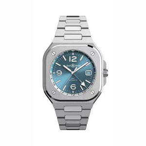 Bell & Ross 柏萊士 BR-05 GMT 兩地時區 Sky Blue 天空藍機械腕錶 41mm BR05G-PB-ST/SST