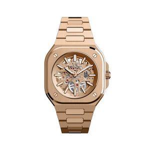 Bell & Ross 柏萊士 BR-05 SKELETON GOLD 鏤空18k玫瑰金機械腕錶 40mm BR05A-PG-SK-PG/SPG