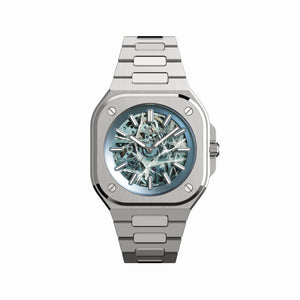 Bell & Ross 柏萊士 BR-05 Skeleton Arctic Blue 冰裂紋鏤空限量版腕錶 40mm BR05A-AB-SKST/SST