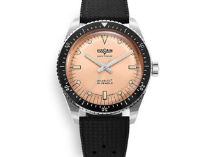 VULCAIN 窩路堅 Skindiver 潛水員系列200米鮭魚面機械腕錶 38mm 660170B87.BAC201 - 新萬國鐘錶