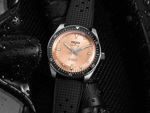 VULCAIN 窩路堅 Skindiver 潛水員系列200米鮭魚面機械腕錶 38mm 660170B87.BAC201 - 新萬國鐘錶