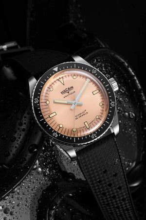 VULCAIN 窩路堅 Skindiver 潛水員系列200米鮭魚面機械腕錶 38mm 660170B87.BAC201